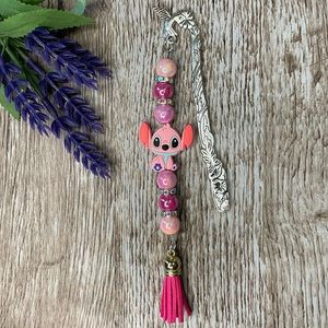 Bookmark Angel Pink Handcrafted Artisan Beaded Metal Journal Gift Read Book